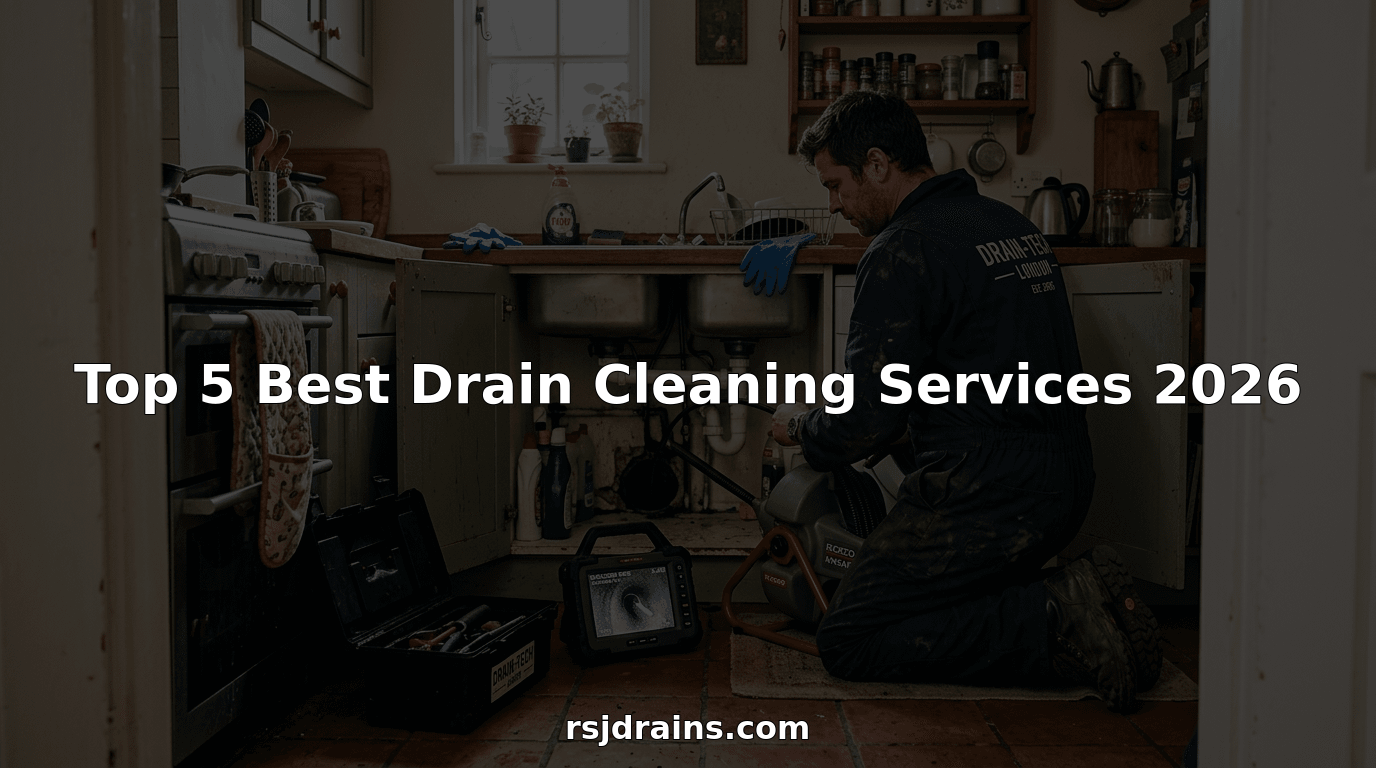 Drain cleaning technician working in London kitchen
